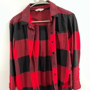 Athleta Heat Gen Flannel 2.0 women’s size XSP color Canyon Red and Black